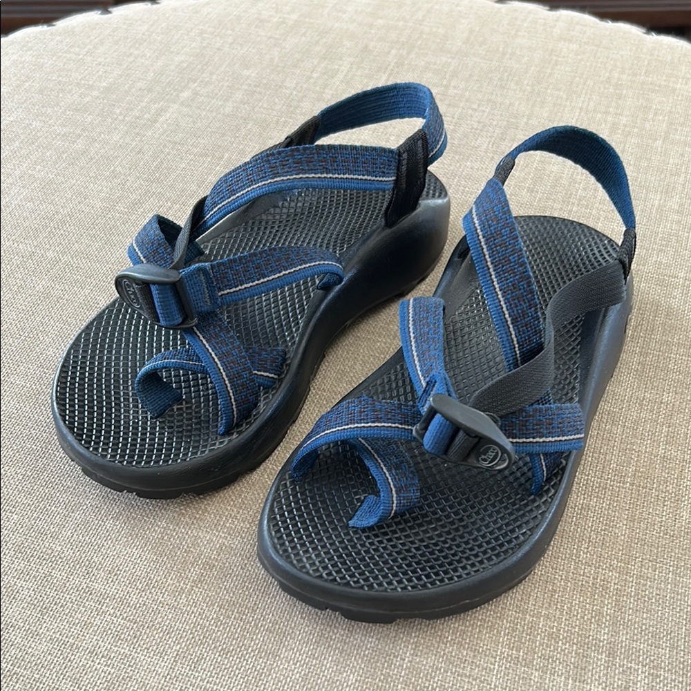 Chaco Blue and Black Sport Sandals with Adjustable Straps